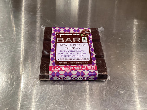 Chocopologie  Vegan Açai and Puffed Quinoa Chocolate Bar 67Gourmet