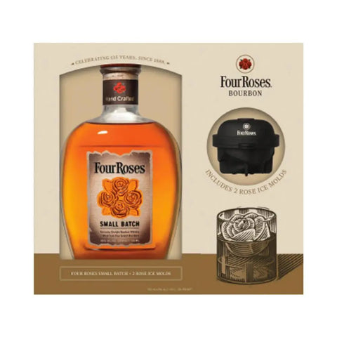 Four Roses SMALL BATCH 90 PROOF Bourbon 750ml Gift Box 2 Ice Molds - 67