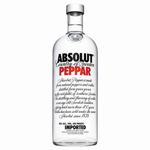 Absolut PEPPAR Vodka  Sweden 1.0L LITER - 67