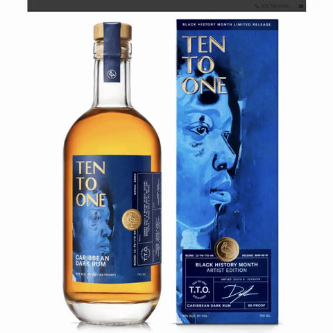 Ten to One Caribbean Dark Rum Black History Month Artist Edition 86 Proof 750m - 67